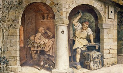 De smid van Ruhla, c.1854 (detail) door Moritz Ludwig von Schwind